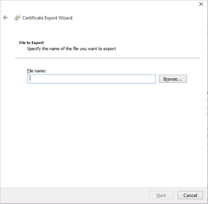 Export file location